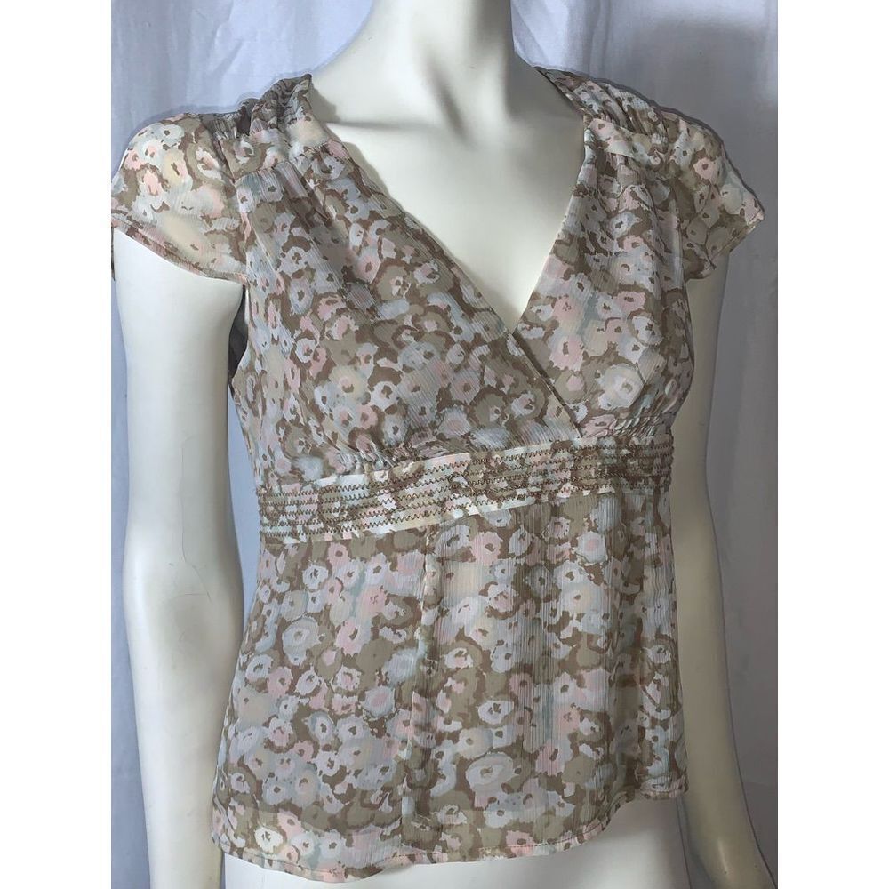 Vintage Floral Chiffon Double Layered Top 10P